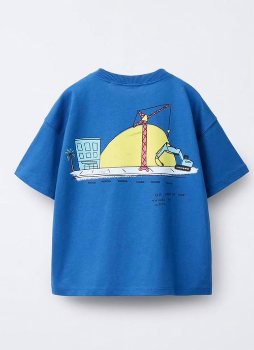 baloon pant blue shirt set