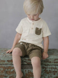 cream and olive ribbed summer set