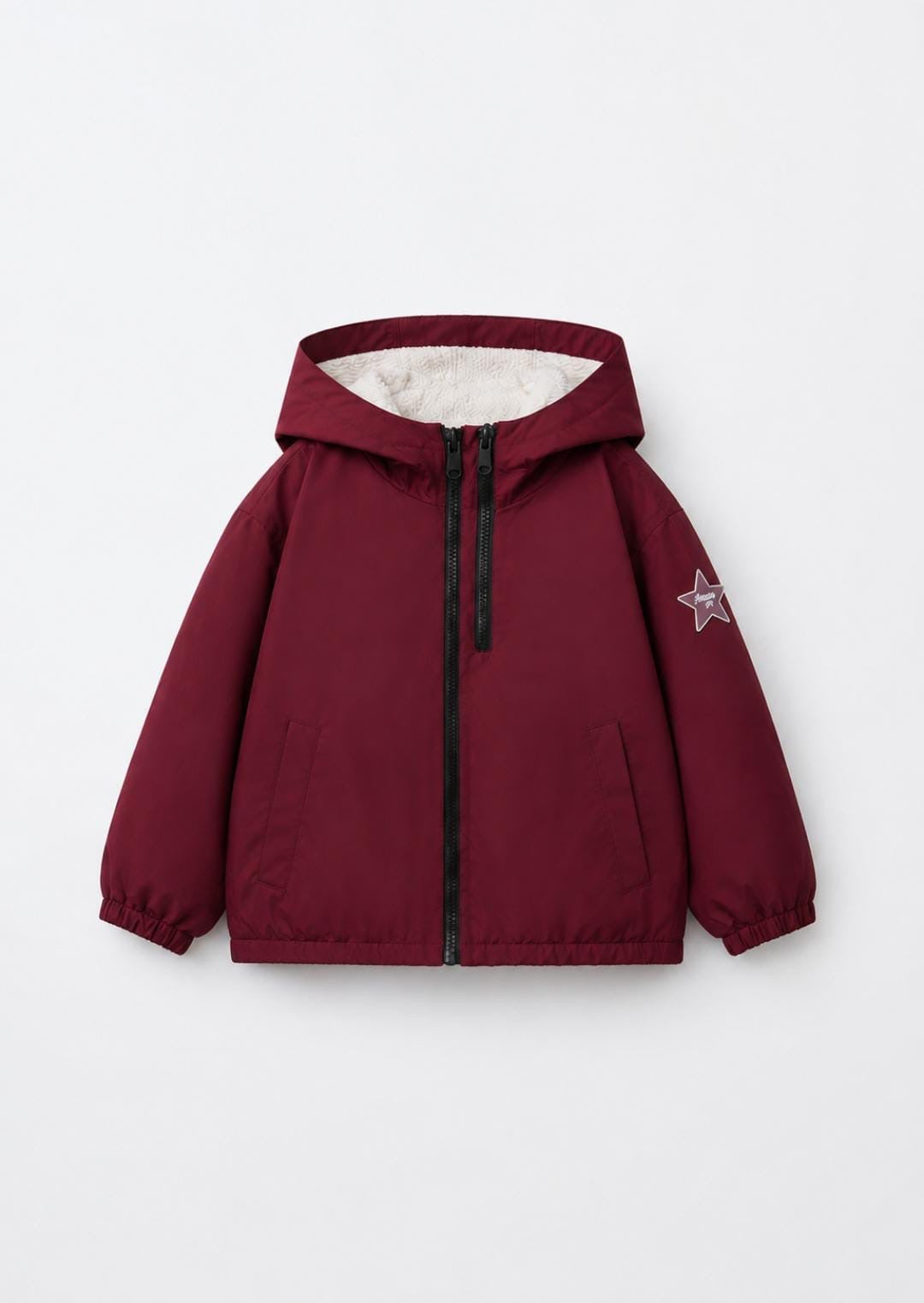 star burgand red jacket -fleece inside