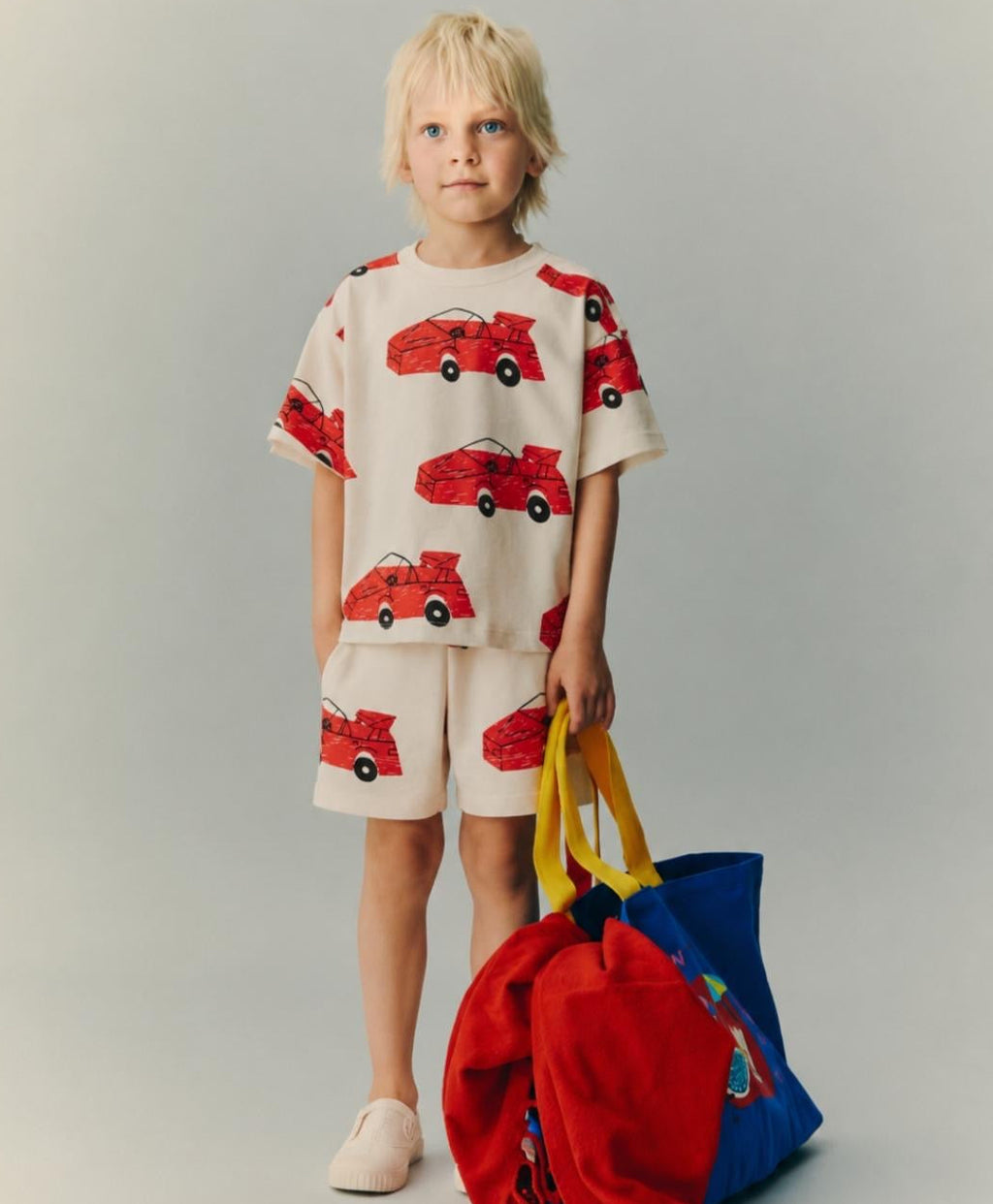 Red car print summer set