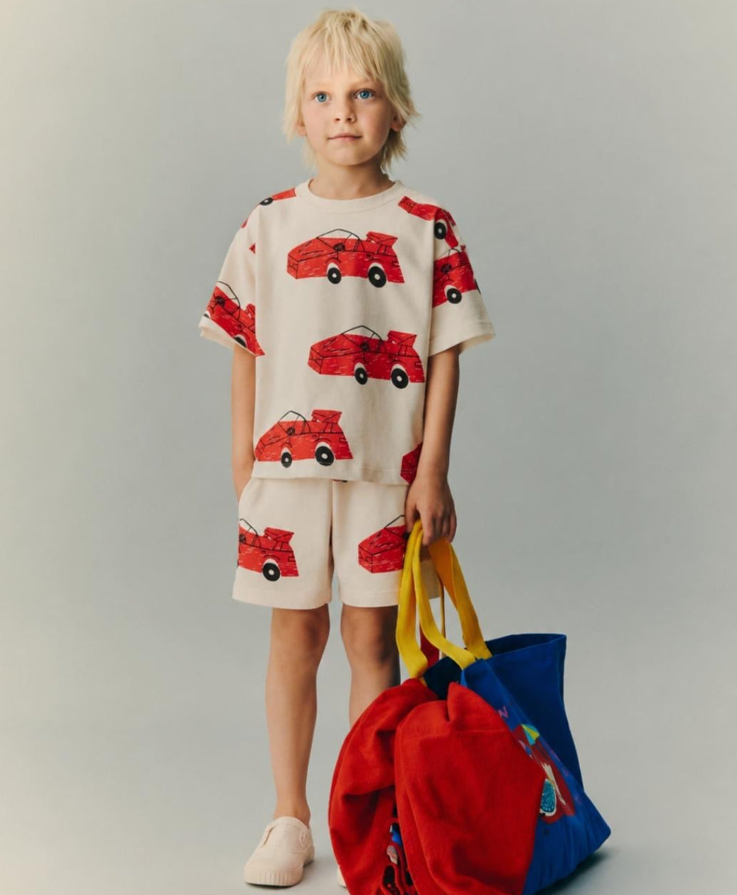 Red car print summer set