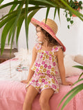 Floral flutter top & wrap short set