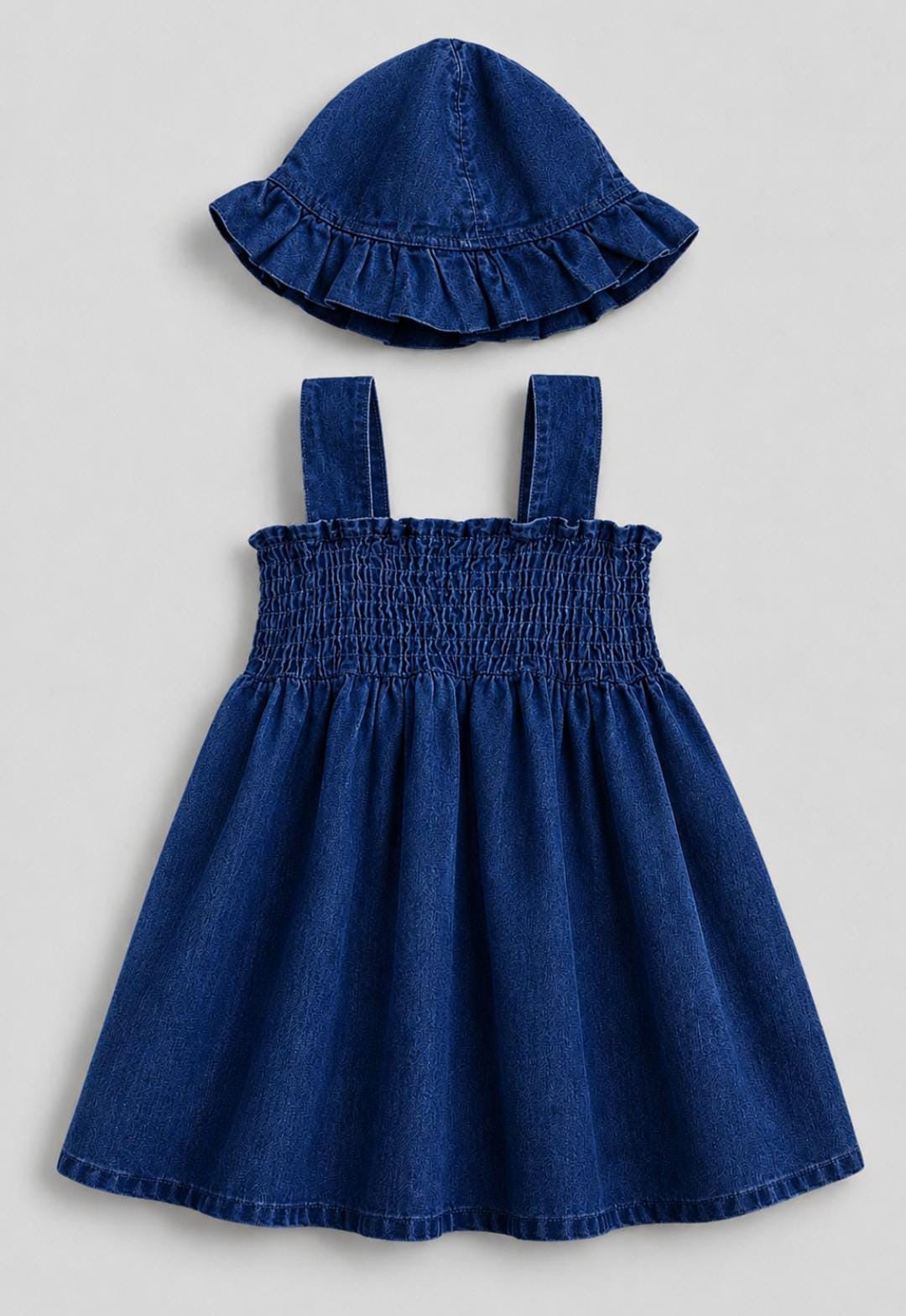 Sweet denim dress , hat & pantie set
