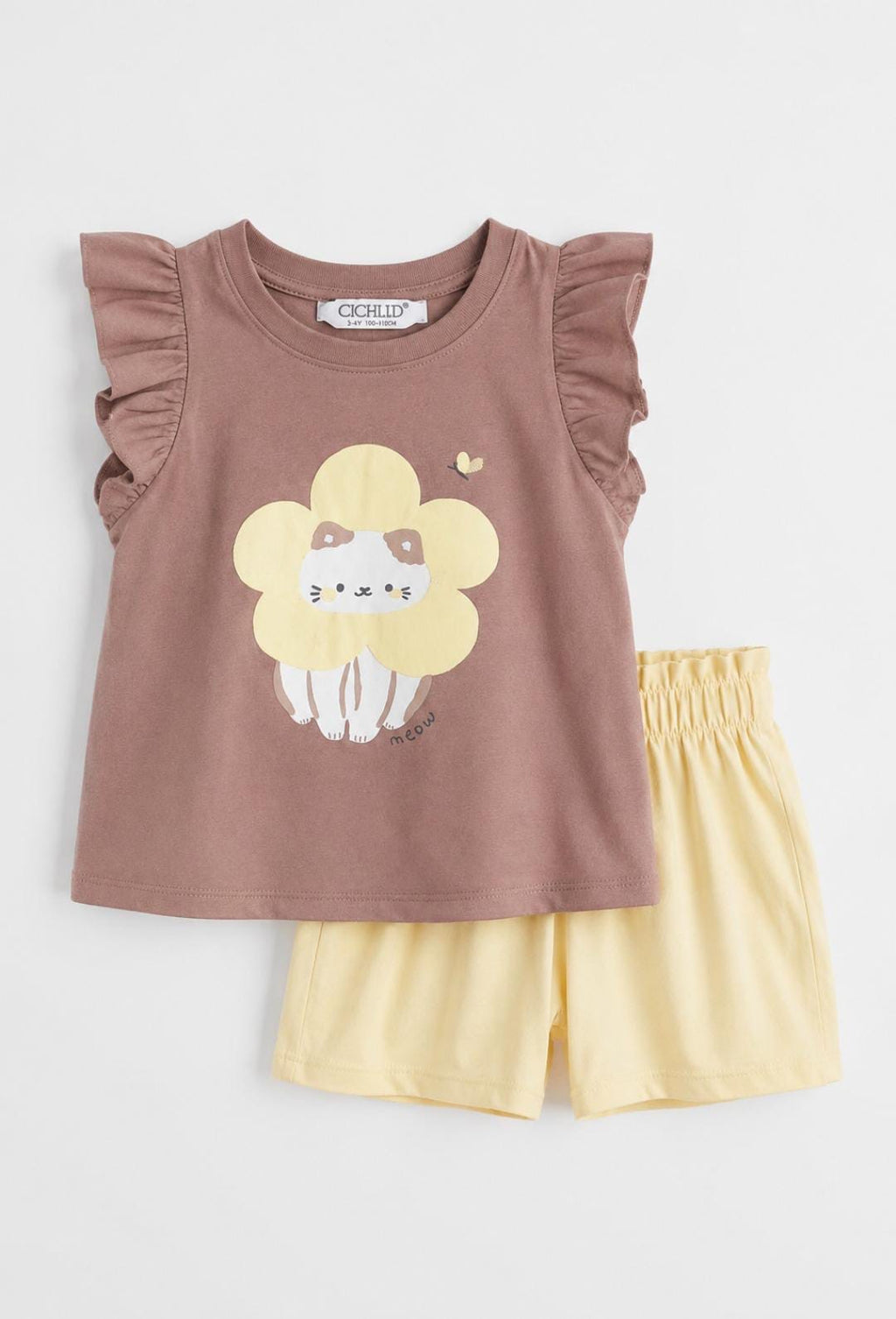 Pink Flower Kitty 2-Piece Baby Girl Set