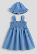 Sweet denim dress , hat & pantie set