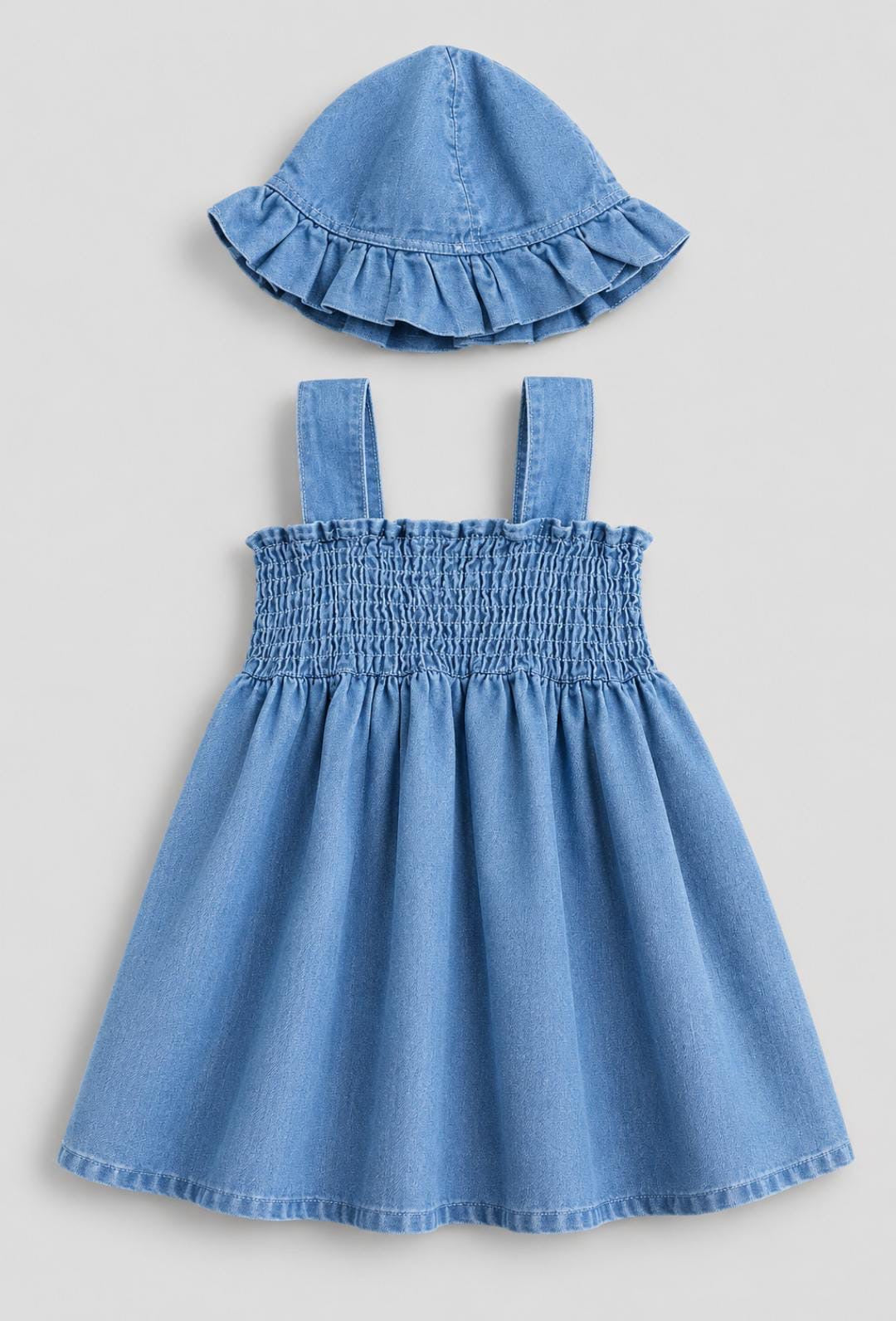Sweet denim dress , hat & pantie set