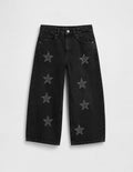jeans black star printed pant