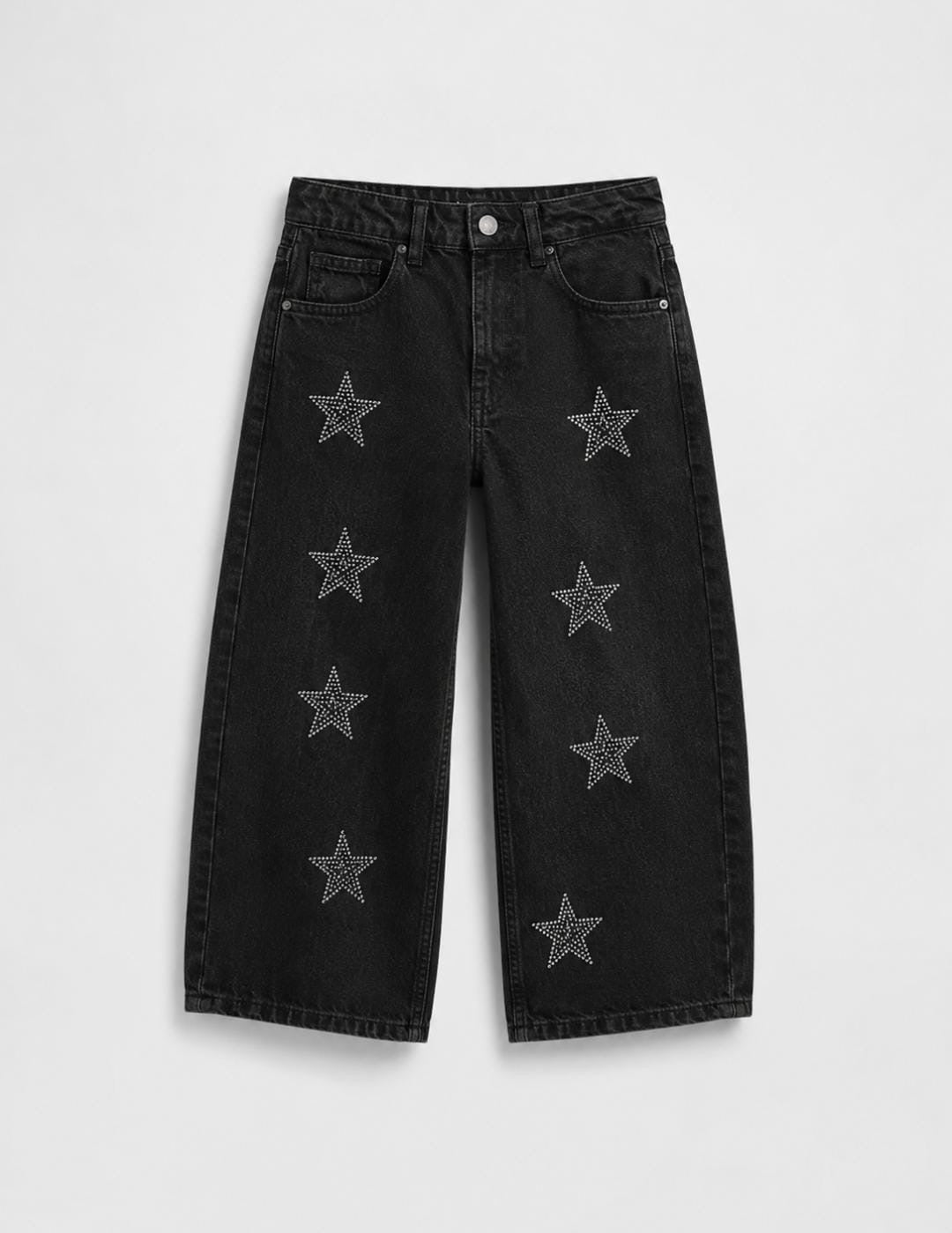 jeans black star printed pant