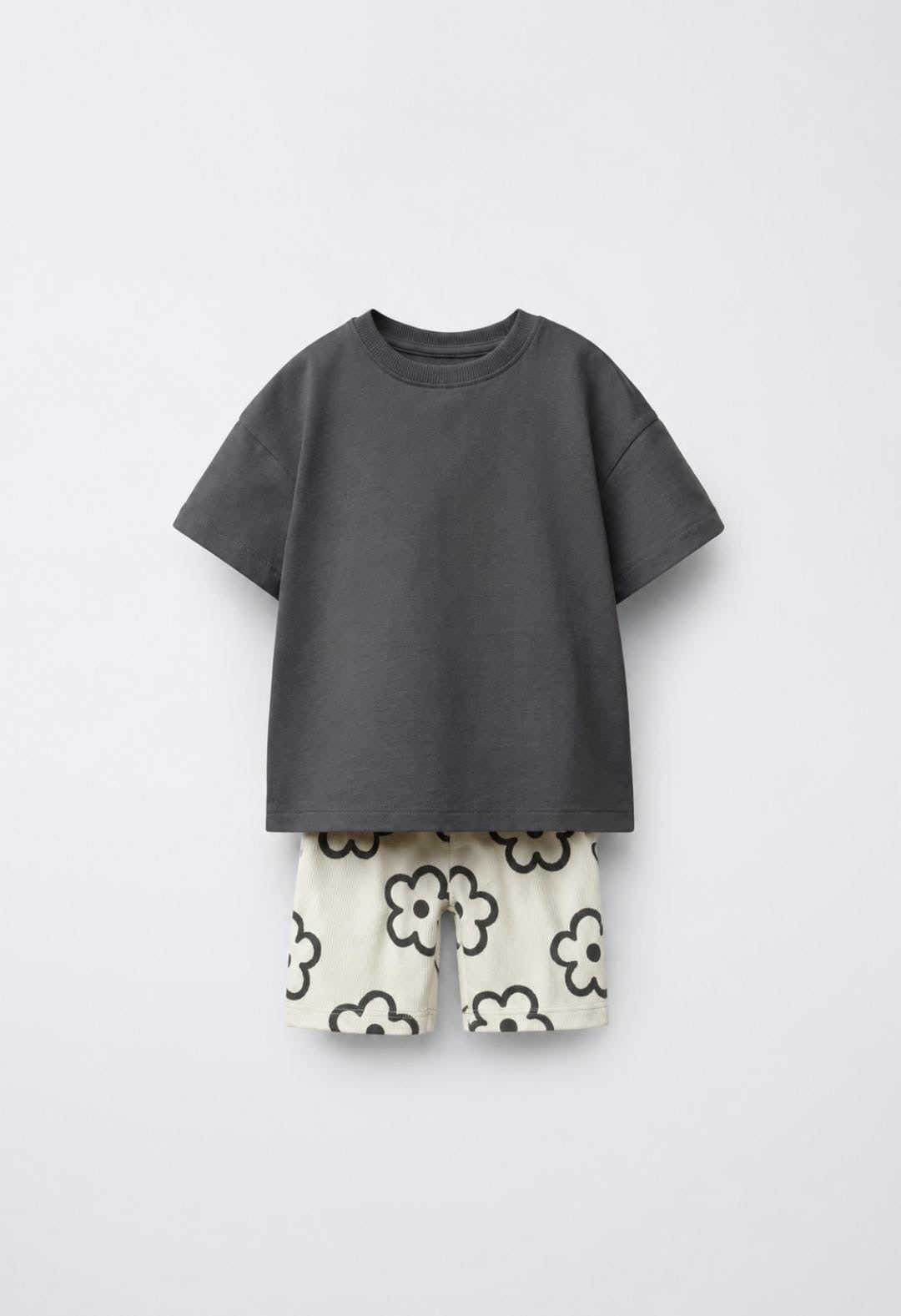 Floral Grey Kids Co-Ord Set