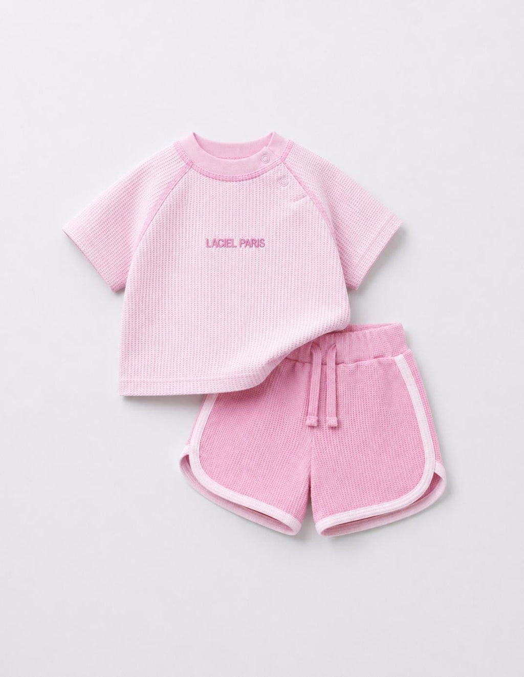 waffle knit short set