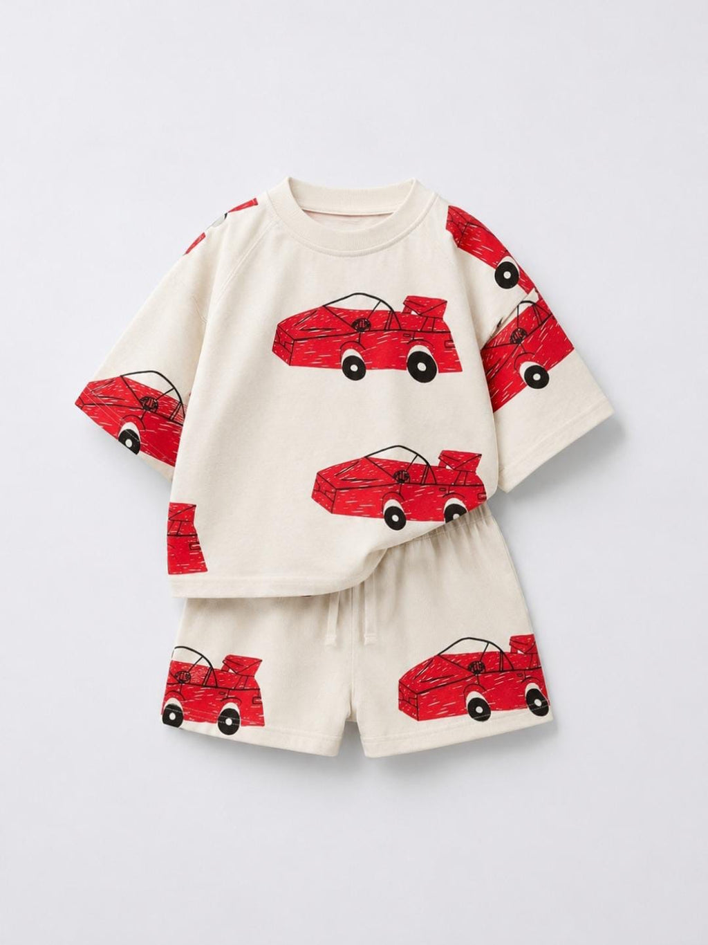 Red car print summer set