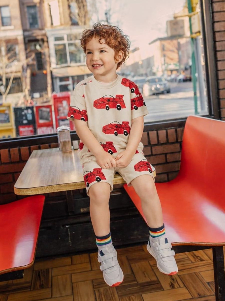 Red car print summer set