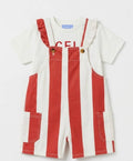 pattern red romper and gelato shirt