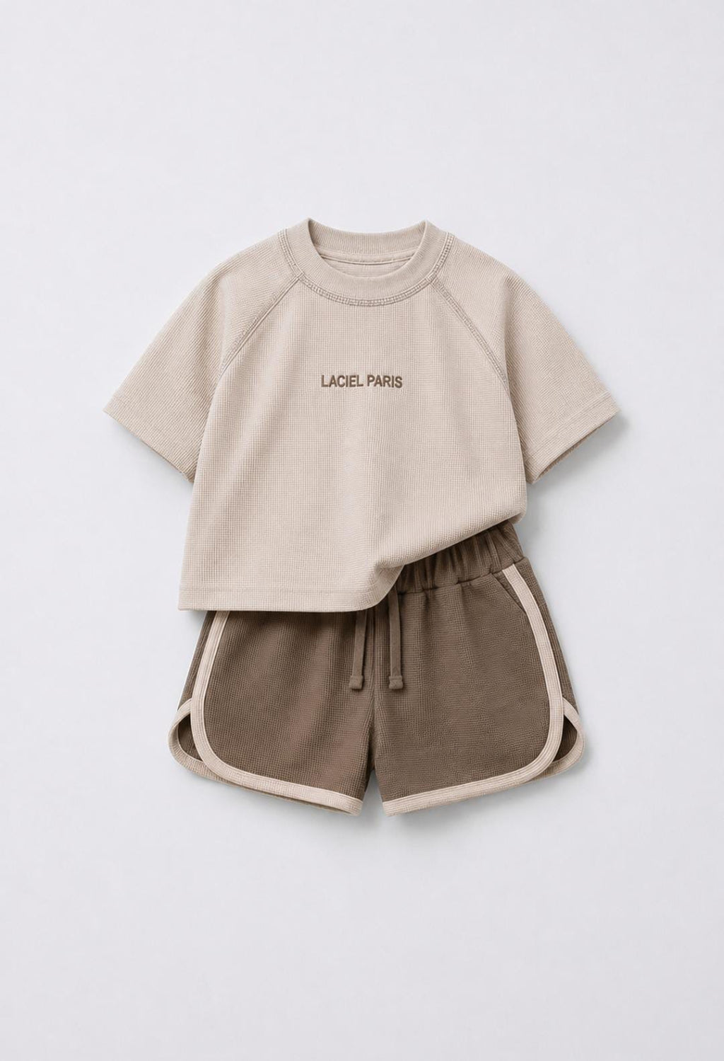 waffle knit short set