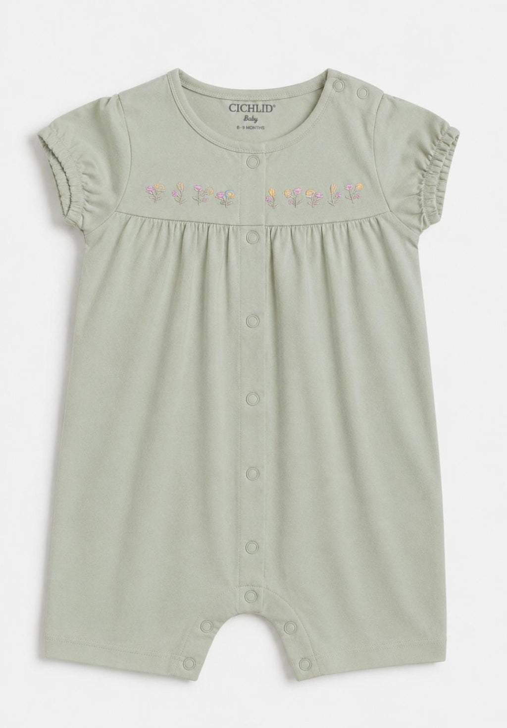 Floral Embroidered Baby Romper