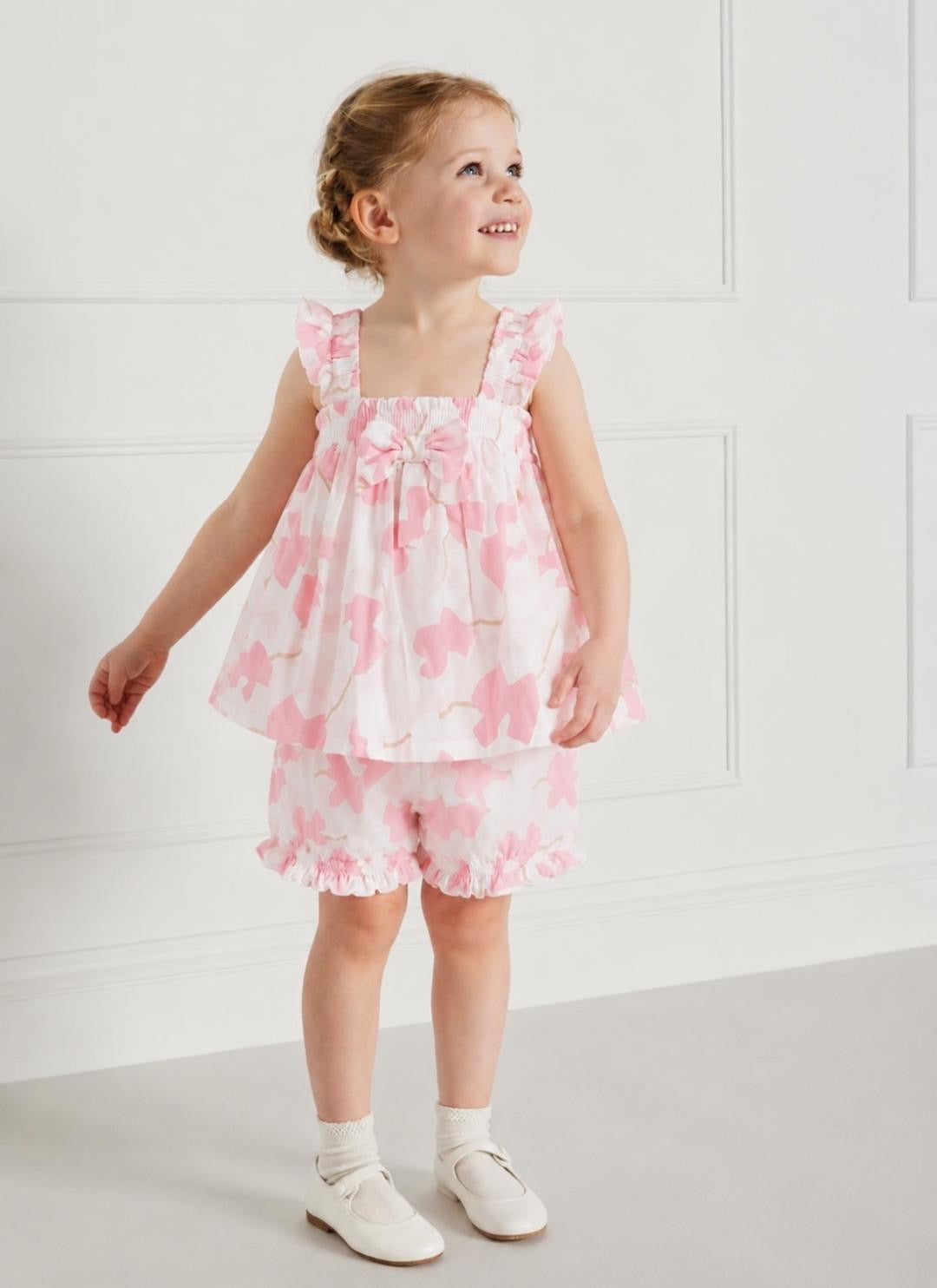 pink flora top&bloomer short