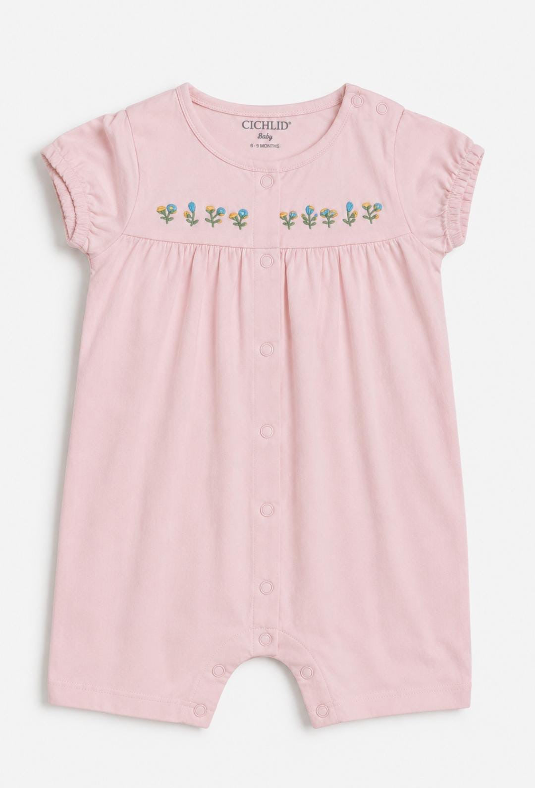 Floral Embroidered Baby Romper