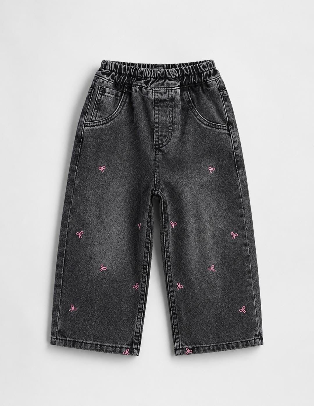 la ceil black printed pant jeans