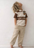 beige bear pant set