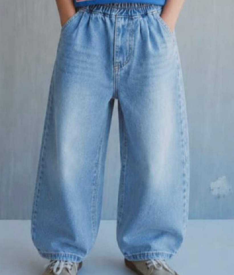 baloon pant blue shirt set