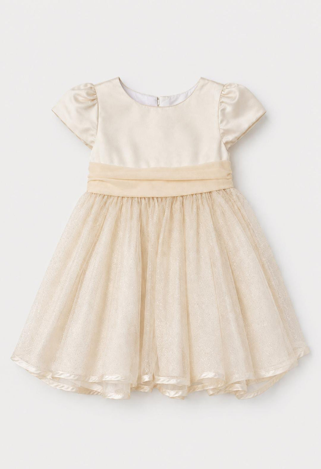 Beige Gold Sparkle Occasion Dress