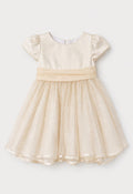 Beige Gold Sparkle Occasion Dress