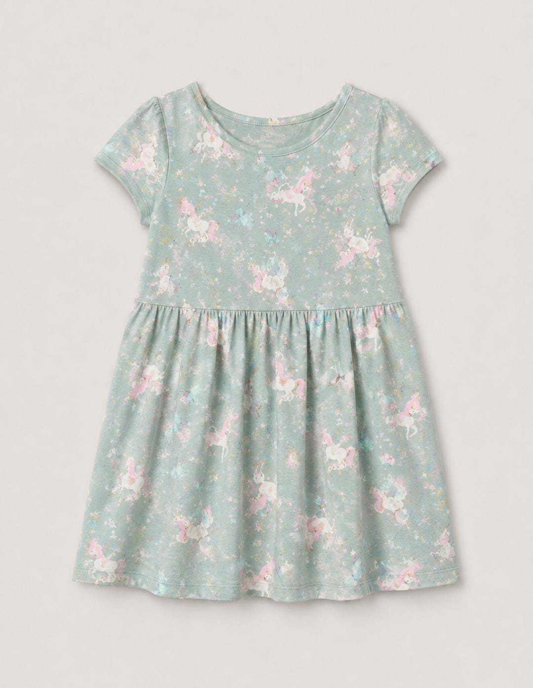 Sage Unicorn Twirl Dress