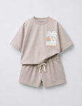 Palm Breeze beige Kids 2-Piece Set