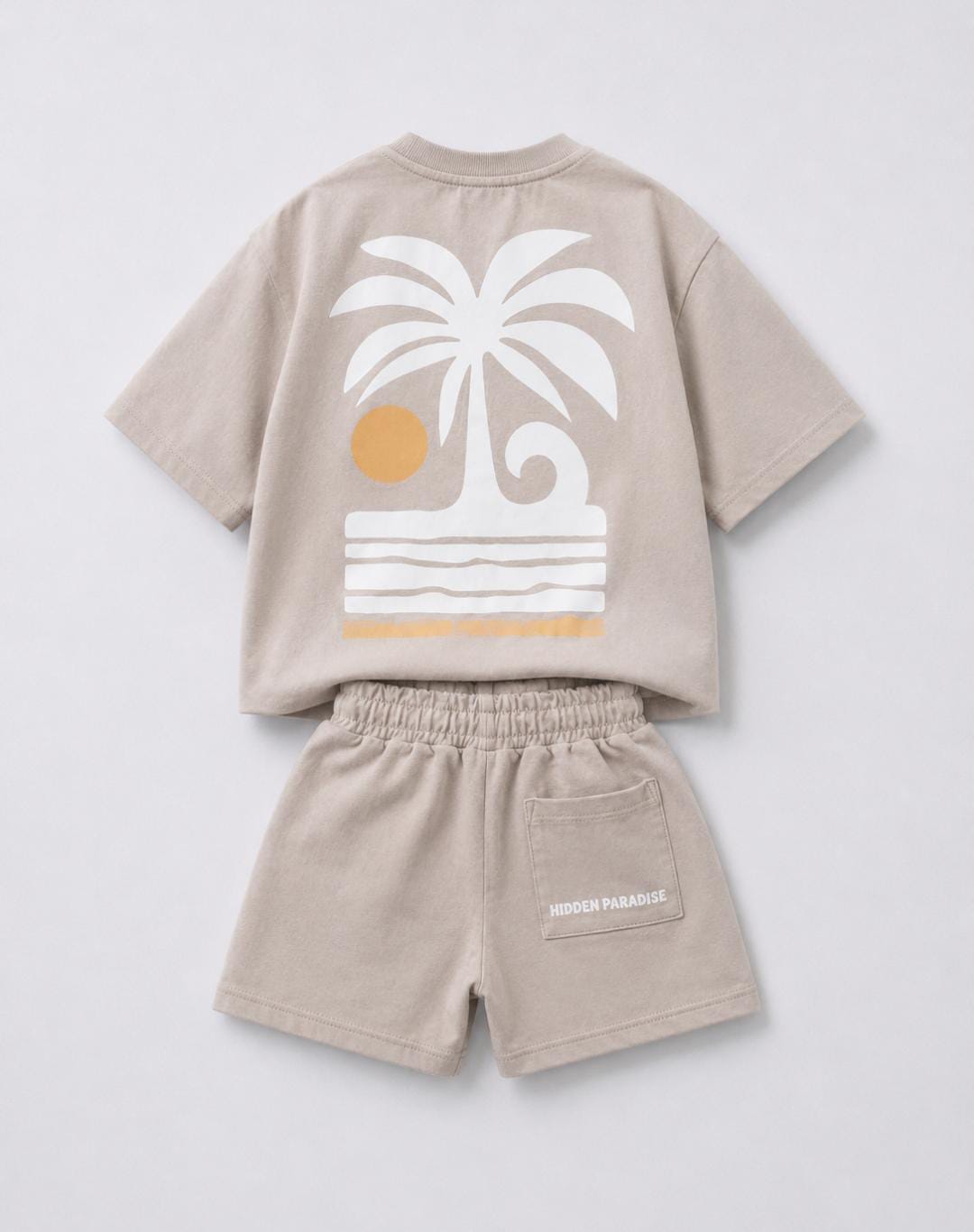 Palm Breeze beige Kids 2-Piece Set