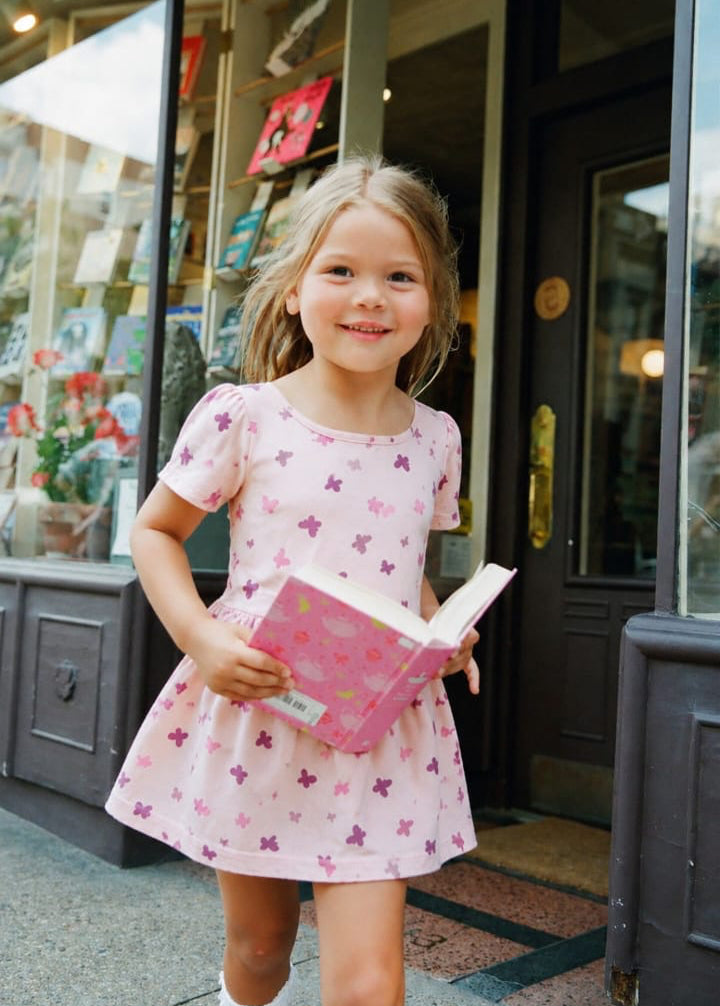 Pink butterfly twirl dress