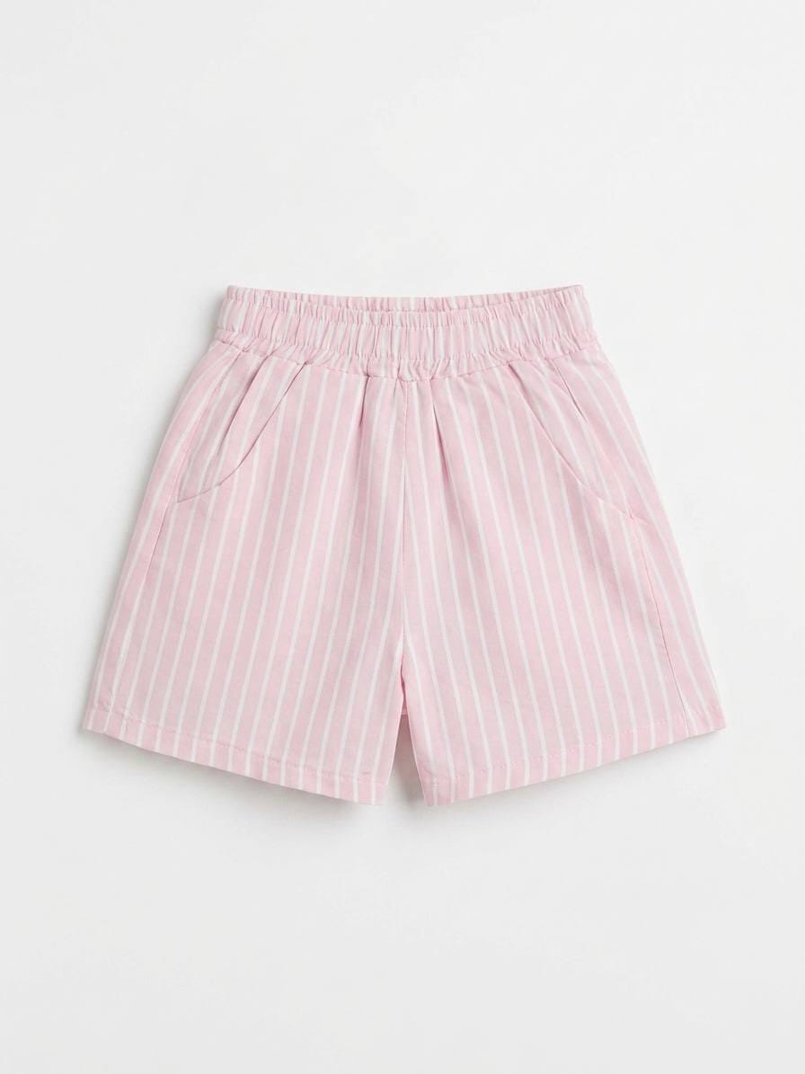 Soft Sunshine Tee & Pink Stripe Shorts Set
