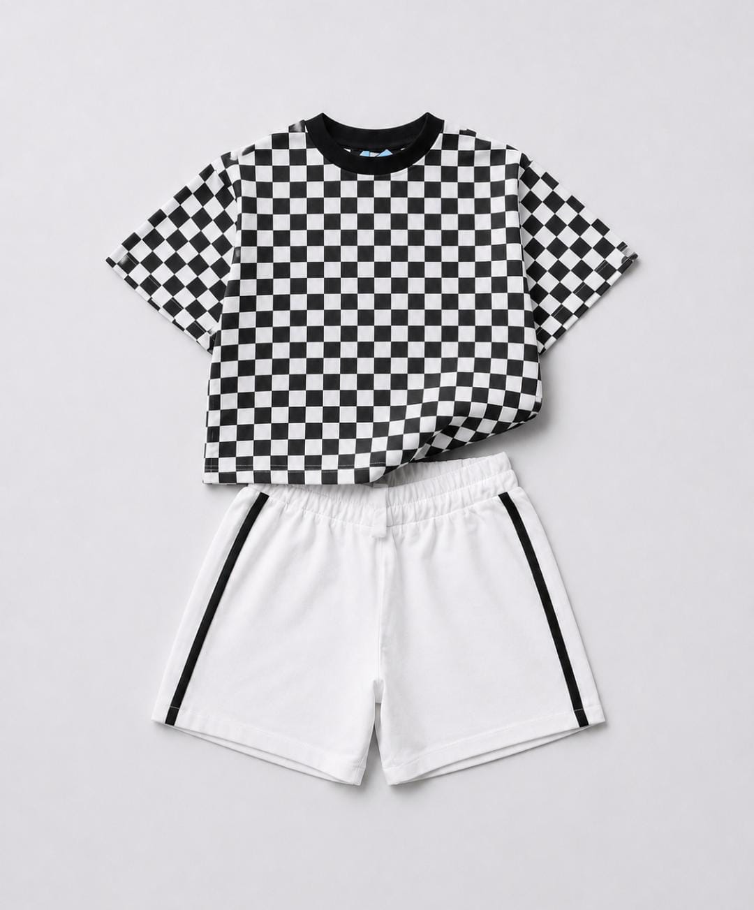 Black & White Checkered Kids 2-Piece Set