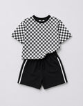 Black & White Checkered Kids 2-Piece Set