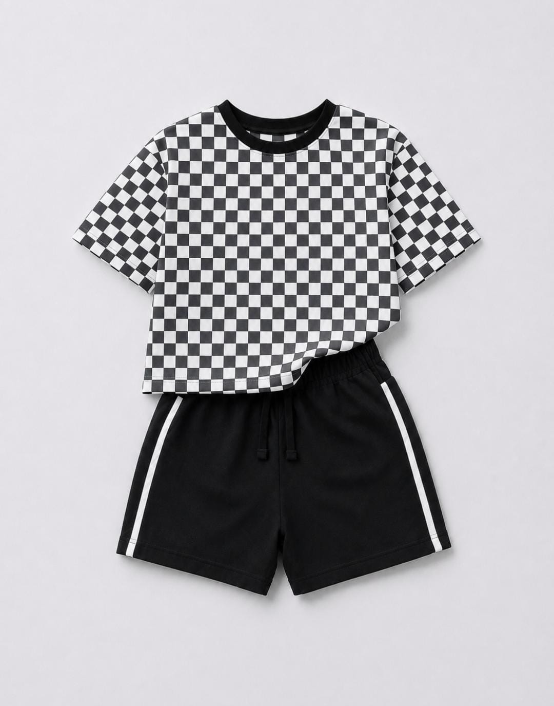Black & White Checkered Kids 2-Piece Set