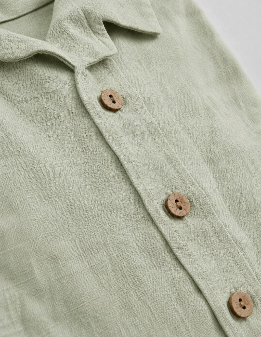 Mint green Linen Blend Shirt & Shorts Set