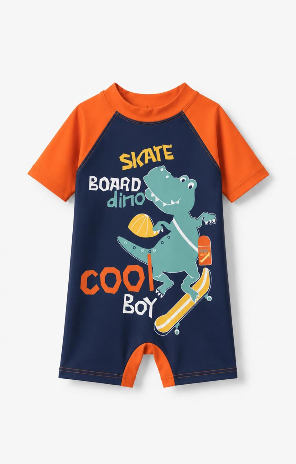 Skate Dino Kids' One-Piece Swim Romper