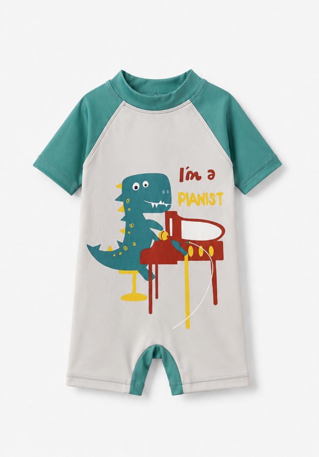 Kids Dino Piano UV Swim Romper