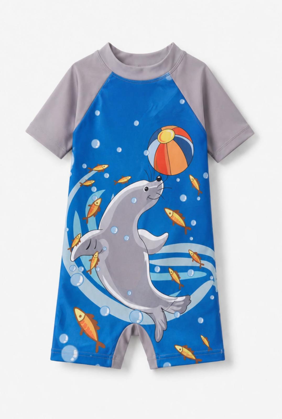 Kids Dolphin Short Sleeve Swim Romper
