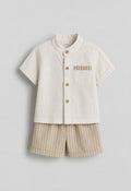 Beige & White Summer 2-Piece Set