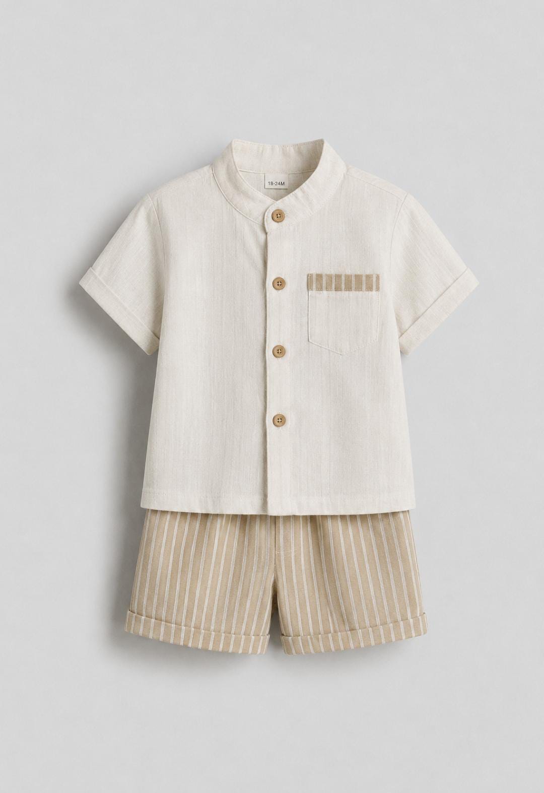 Beige & White Summer 2-Piece Set