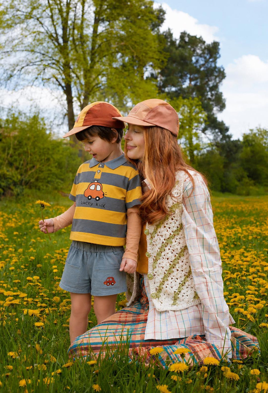 Lucky Kid Striped Polo & Shorts Set