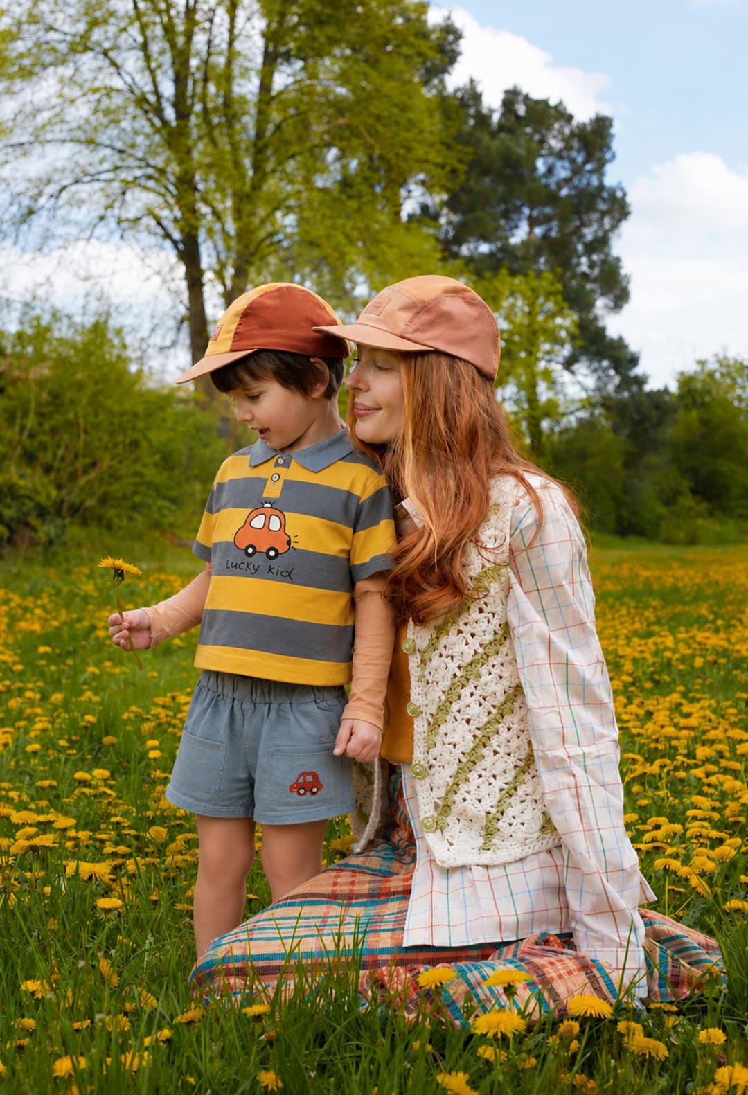 Lucky Kid Striped Polo & Shorts Set