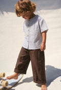 Striped Linen Set – Brown