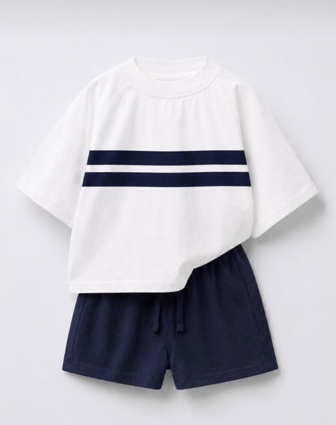 Navy stripe summer set