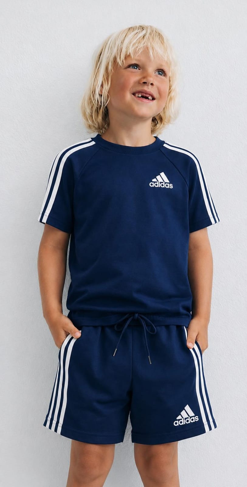 Boys' Adidas T-Shirt & Shorts Set – Navy