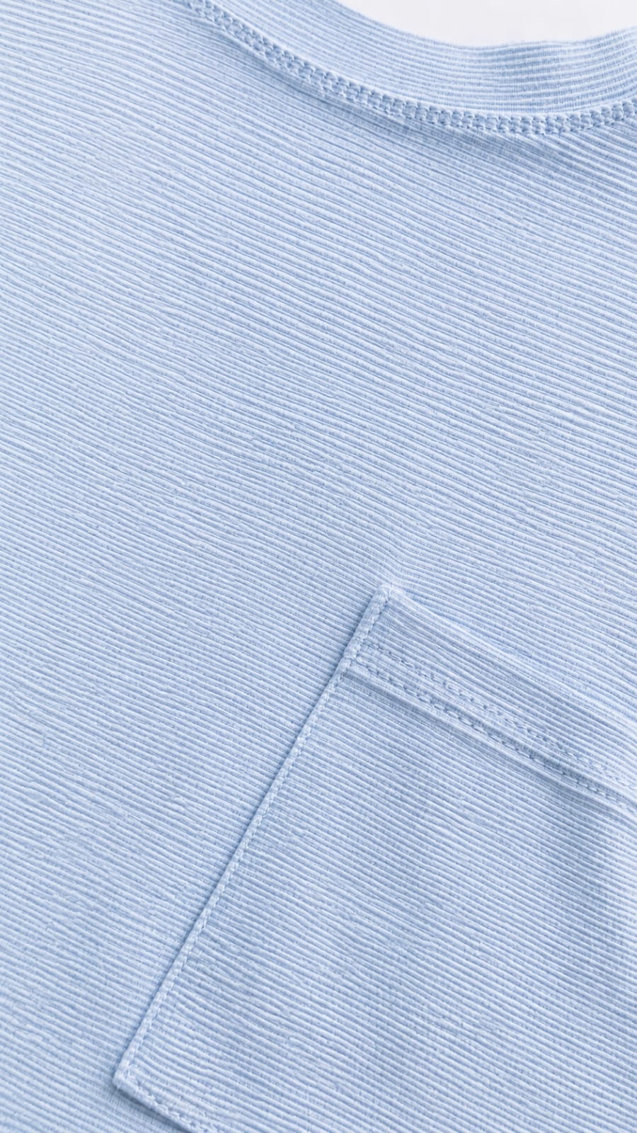 Ribbed Pocket Tee & Shorts Set –  Baby Blue