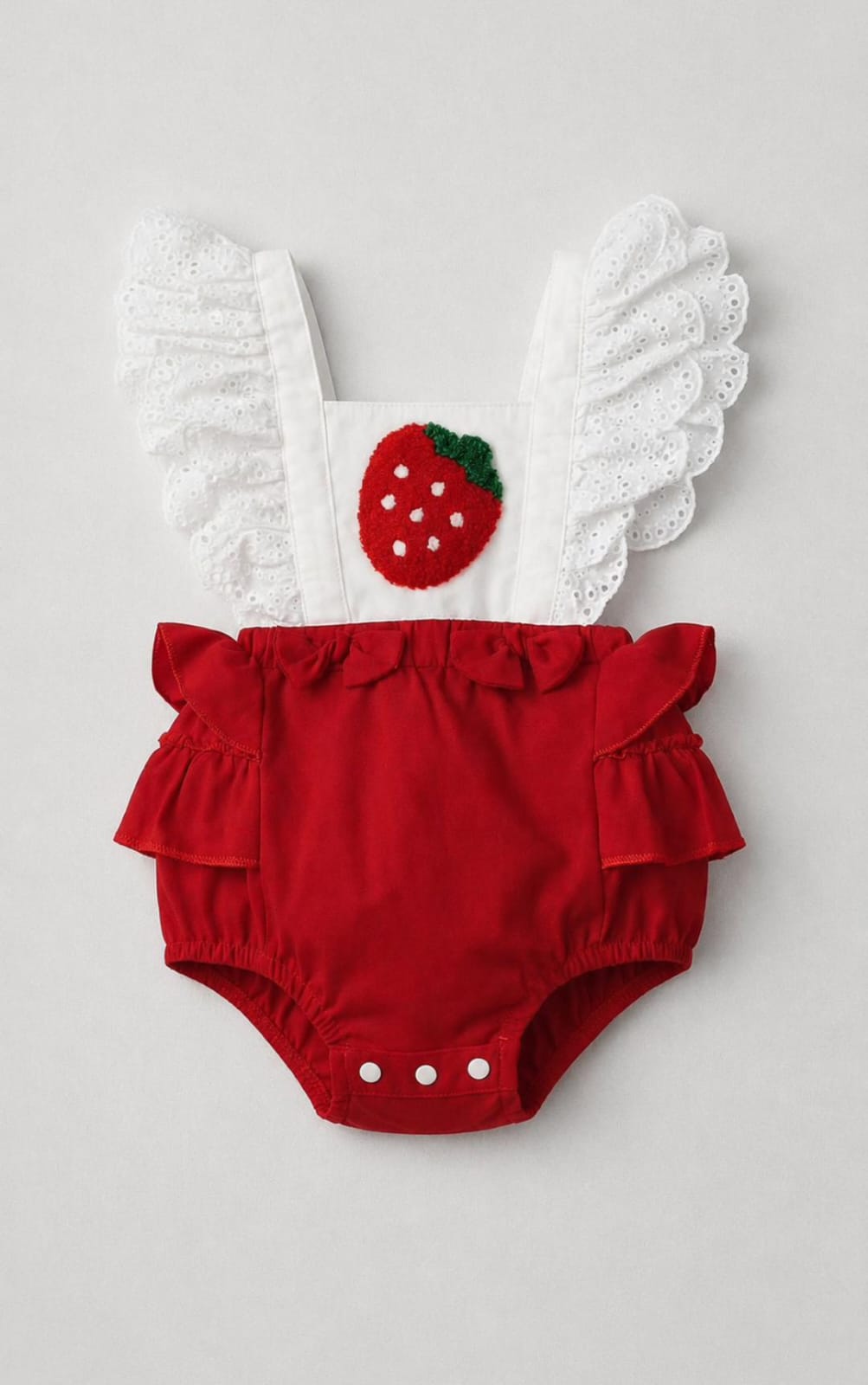 Strawberry Ruffle Baby Romper