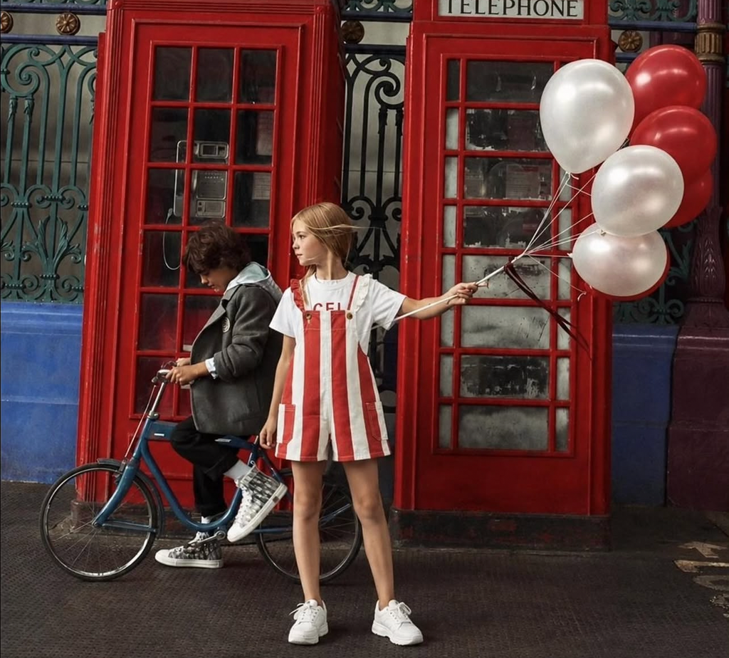 pattern red romper and gelato shirt