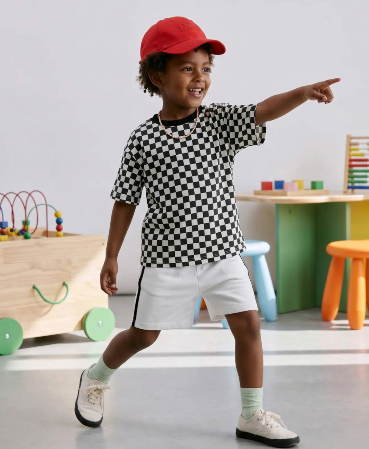 Black & White Checkered Kids 2-Piece Set