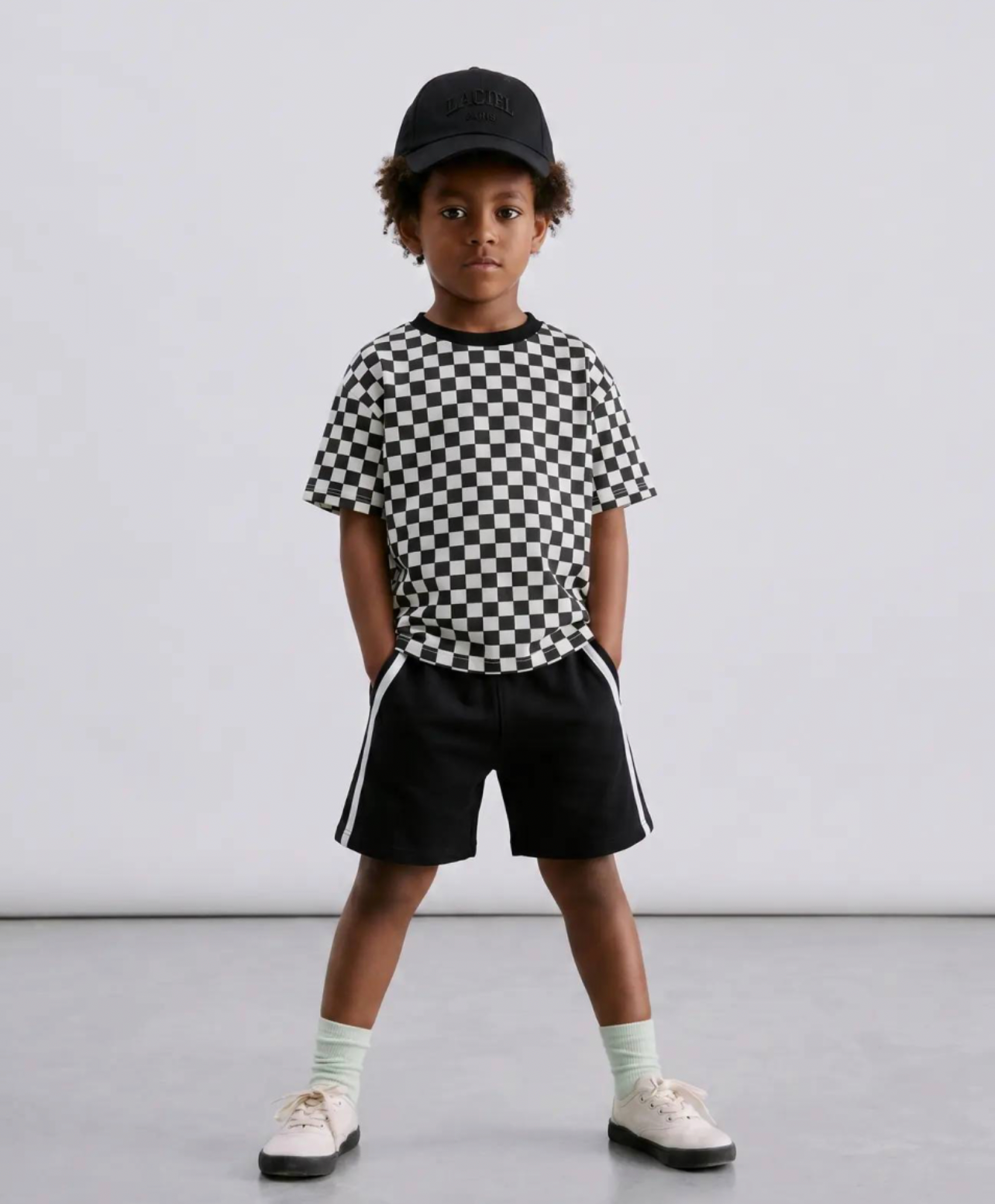 Black & White Checkered Kids 2-Piece Set